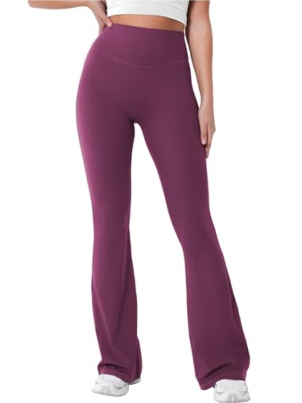 High Waist Mini Flared Yoga Leggings Hidden Scrunch 30" Inseam